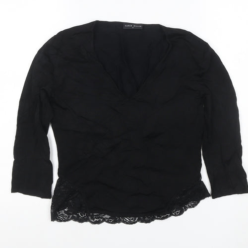 Karen Millen Women’s Black Lace Wrap Blouse Size 12
