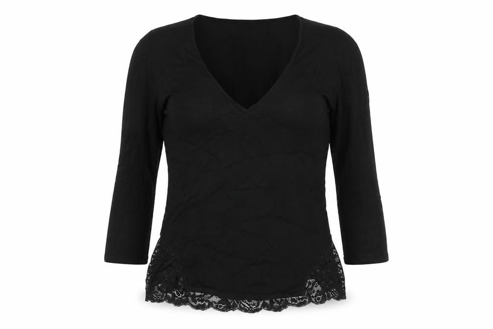 Karen Millen Women’s Black Lace Wrap Blouse Size 12