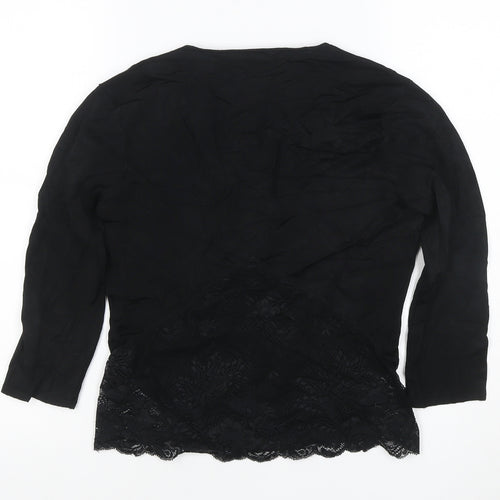 Karen Millen Women’s Black Lace Wrap Blouse Size 12