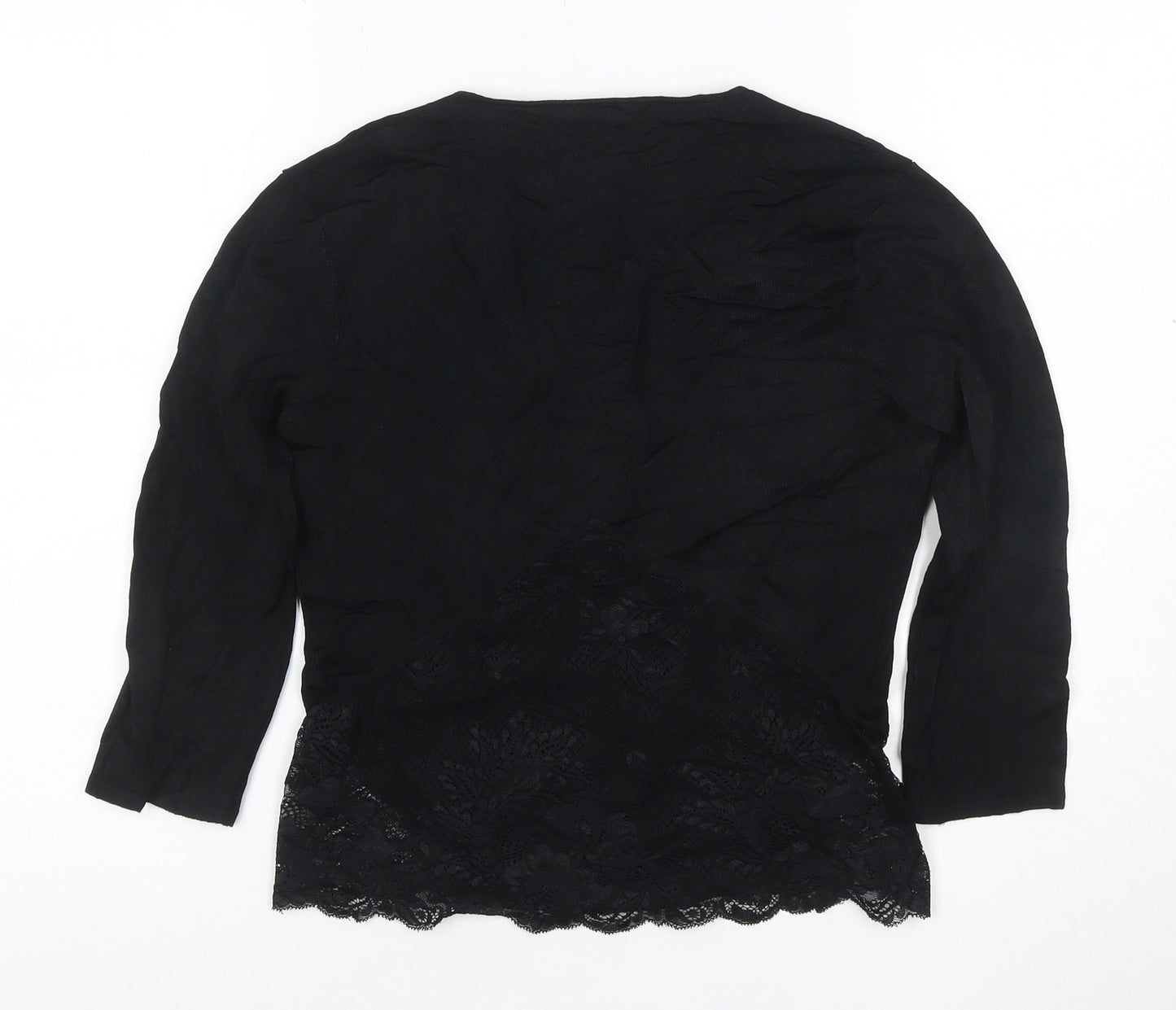 Karen Millen Women’s Black Lace Wrap Blouse Size 12