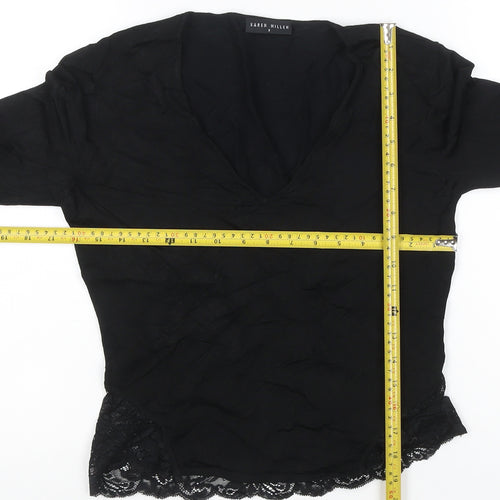 Karen Millen Women’s Black Lace Wrap Blouse Size 12