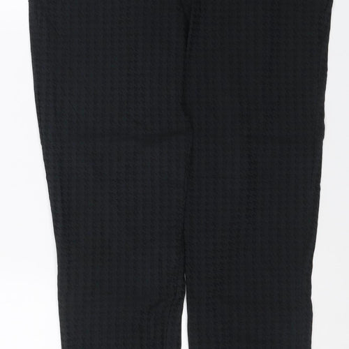 Warehouse Women Black UK 6 Slim Fit Textured Trousers
