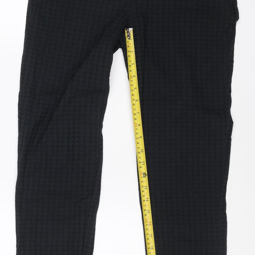 Warehouse Women Black UK 6 Slim Fit Textured Trousers