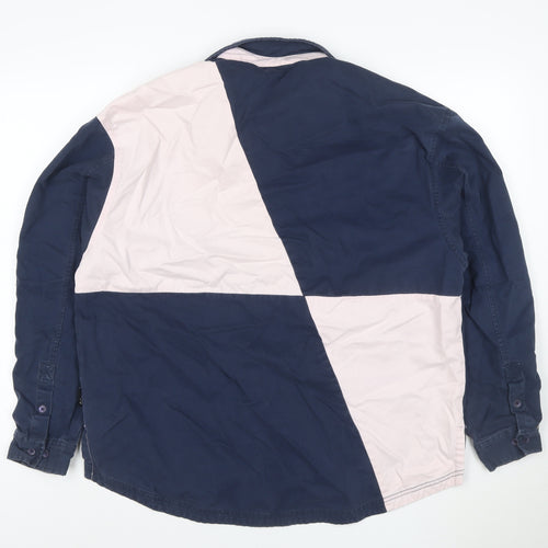 Toggi Womens Navy Pink Colourblock Cotton Henley Sweatshirt L
