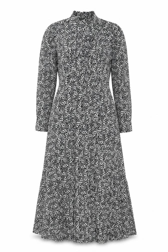 Forever New Women's Black Floral Midi Wrap Dress Size 10
