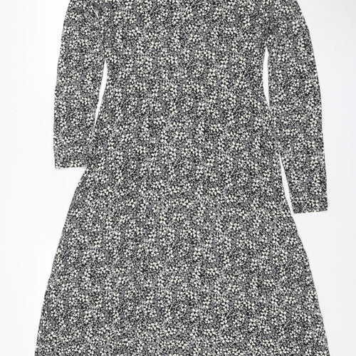 Forever New Women's Black Floral Midi Wrap Dress Size 10