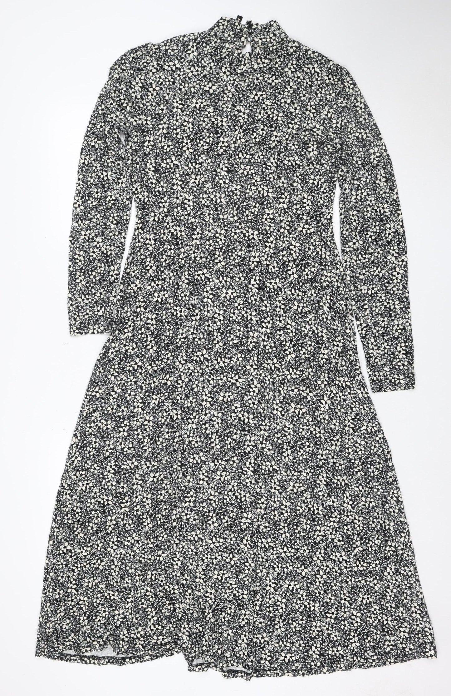 Forever New Women's Black Floral Midi Wrap Dress Size 10