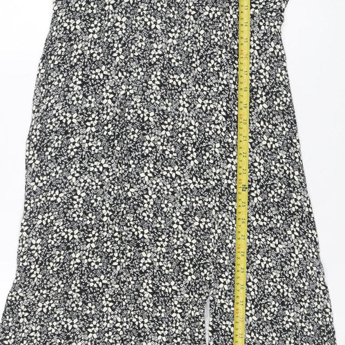 Forever New Women's Black Floral Midi Wrap Dress Size 10