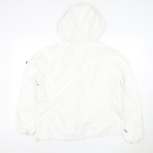 Eddie Bauer Womens White XL Hooded Ripstop Cotton Anorak Jacket