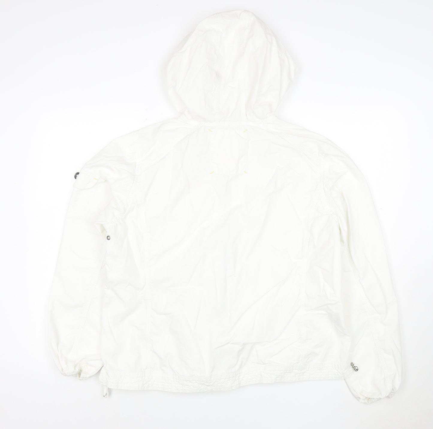 Eddie Bauer Womens White XL Hooded Ripstop Cotton Anorak Jacket
