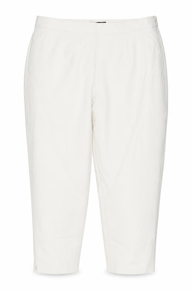 Front view of Marks & Spencer Women Ivory Regular Fit Trousers, size 22