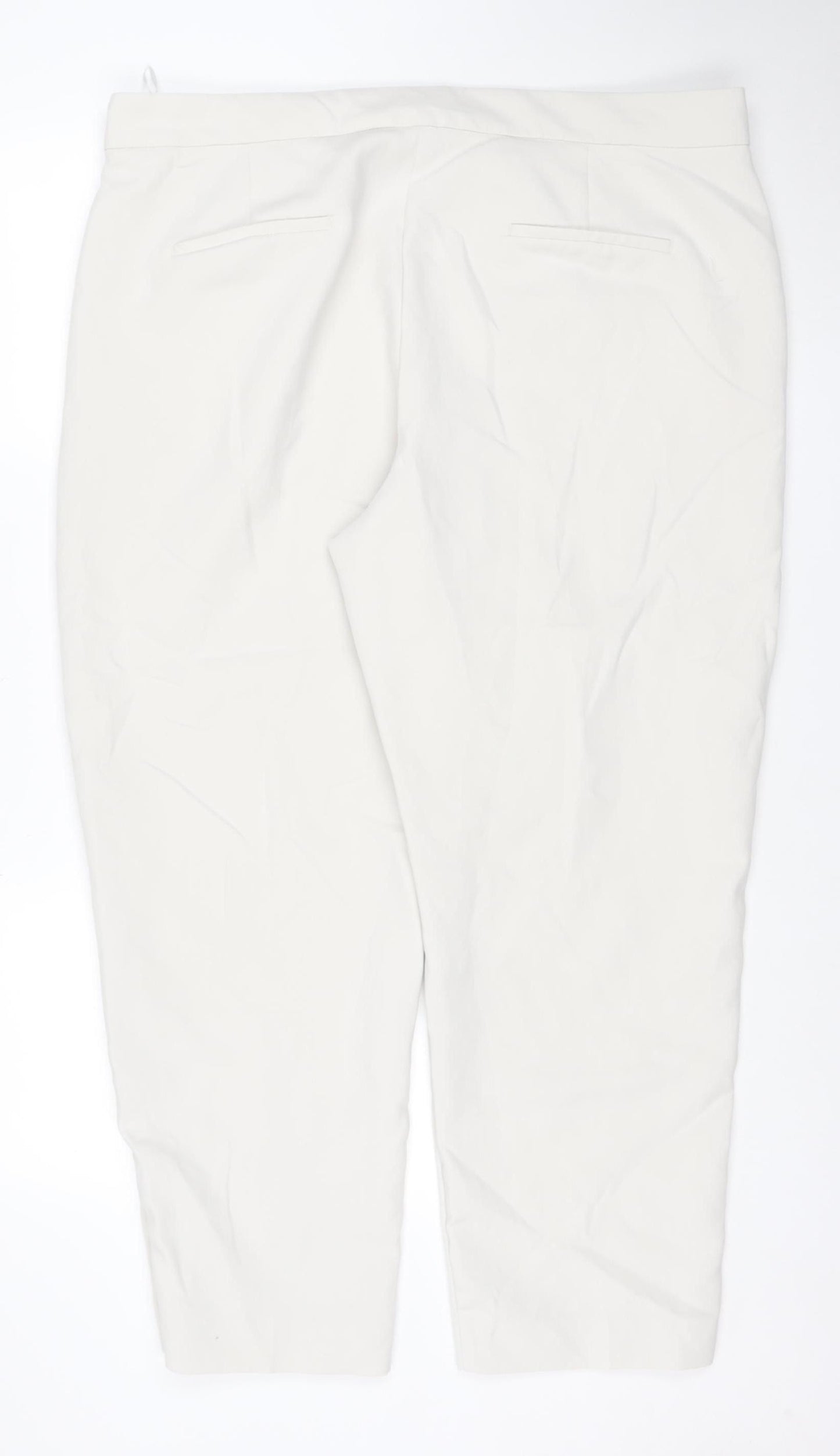 Marks and Spencer Women Ivory Regular Fit Trousers Size 22