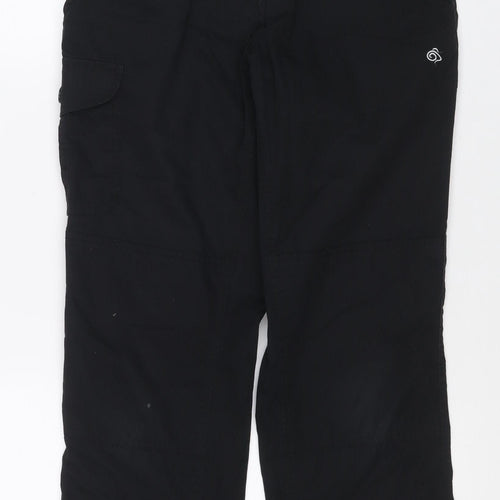 Craghoppers Womens Black Cargo Trousers Size 10 Regular Fit Travel Pants
