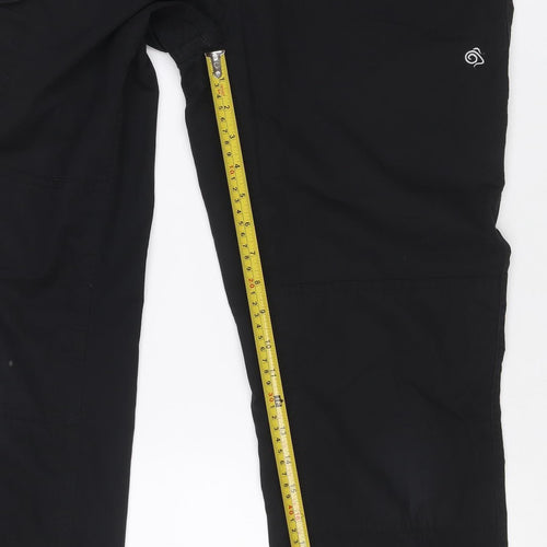 Craghoppers Womens Black Cargo Trousers Size 10 Regular Fit Travel Pants