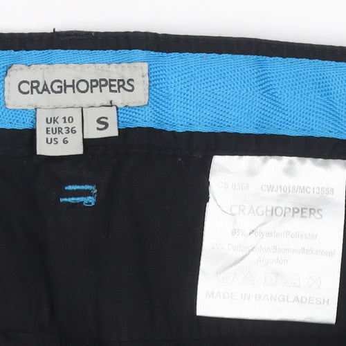Craghoppers Womens Black Cargo Trousers Size 10 Regular Fit Travel Pants