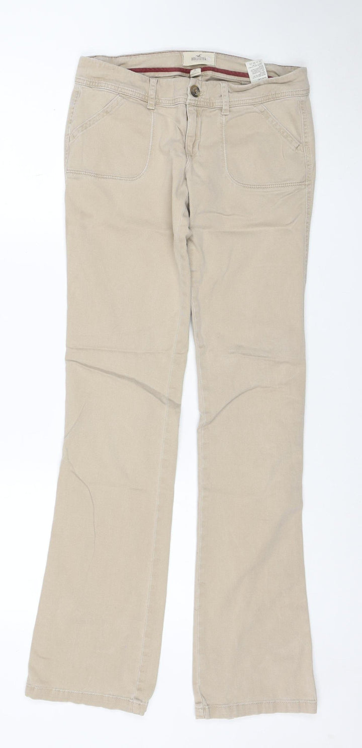 Hollister Women's Beige Chino Trousers S SoCal Stretch Casual Twill