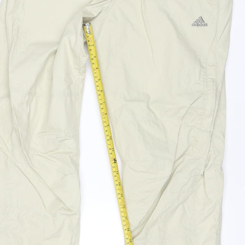 Adidas Men's Beige Cargo Trousers M Lightweight Cotton