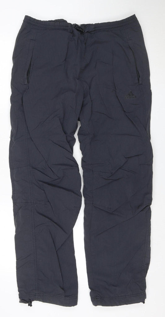 adidas Men's Black S Windbreaker Trousers Lightweight Zip Ankle