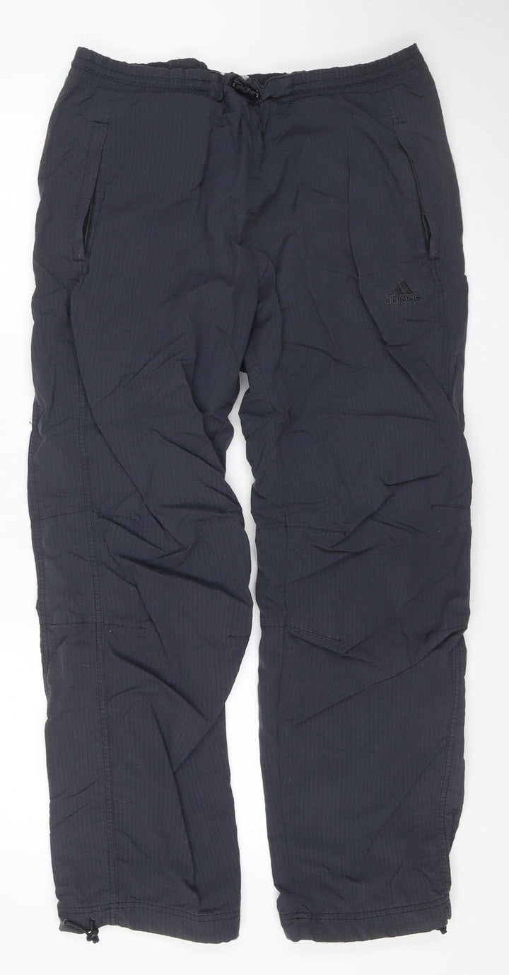 adidas Men's Black S Windbreaker Trousers Lightweight Zip Ankle