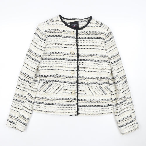 Helene London Women’s Ivory Bouclé Blazer Jacket Size 12