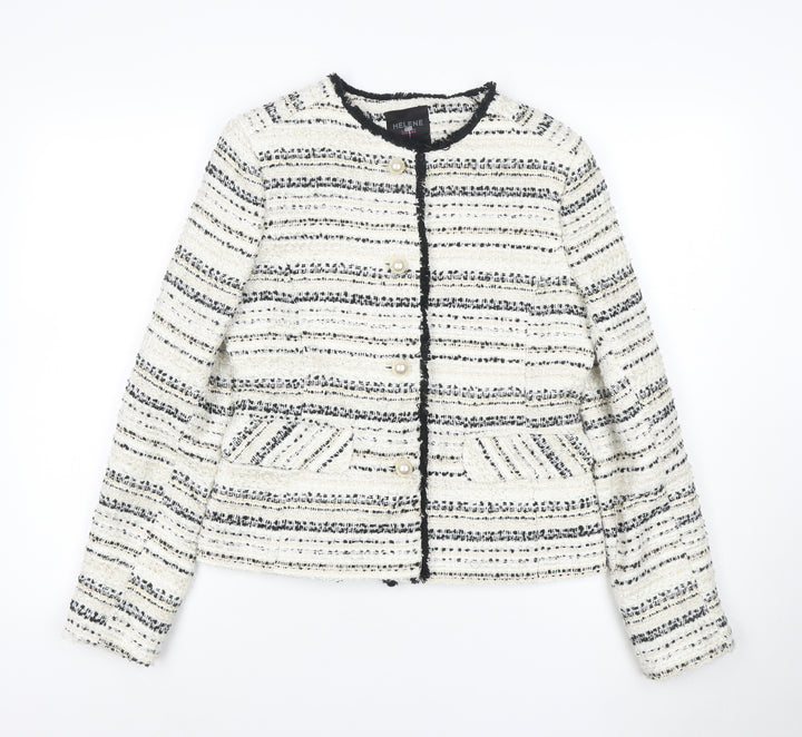 Helene London Women’s Ivory Bouclé Blazer Jacket Size 12