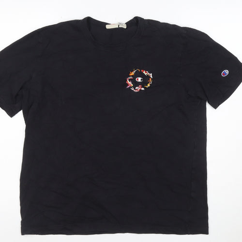 Champion Men's Black Large Short Sleeve Crew Neck T-Shirt