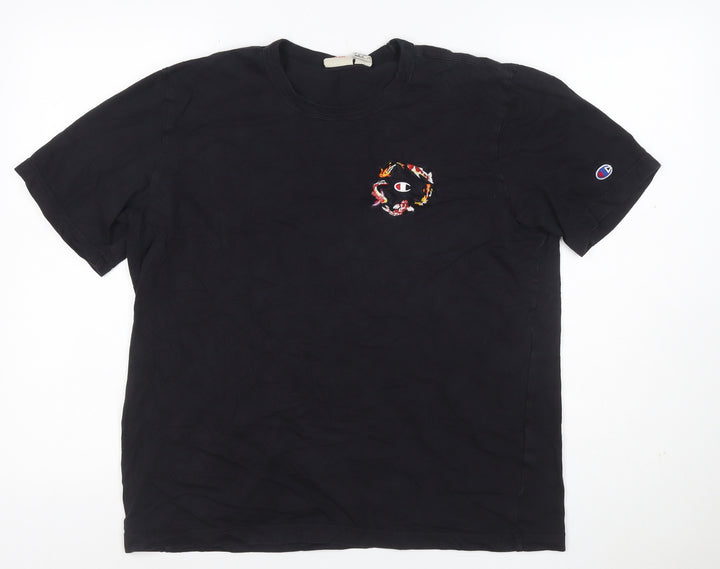 Champion Men's Black Large Short Sleeve Crew Neck T-Shirt