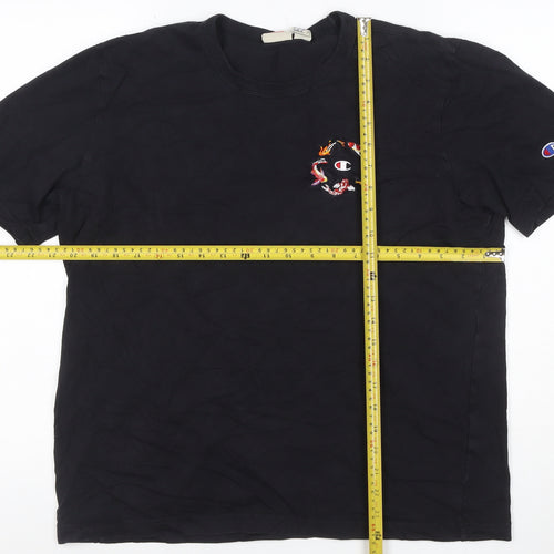 Champion Men's Black Large Short Sleeve Crew Neck T-Shirt