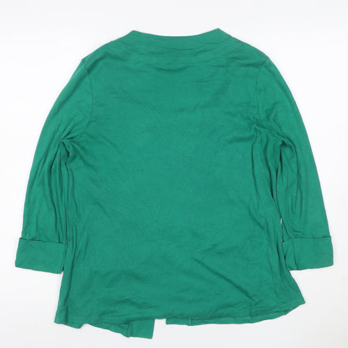 Maine New England Women's Green Size 14 Striped Long Sleeve T-Shirt