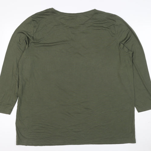 Marks and Spencer Women’s Green Star Print 3/4 Sleeve T-Shirt Size 20