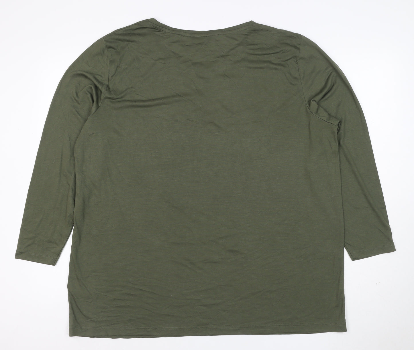 Marks and Spencer Women’s Green Star Print 3/4 Sleeve T-Shirt Size 20