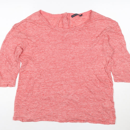 Sportscraft Womens Pink Linen 3/4 Sleeve Blouse Size XL