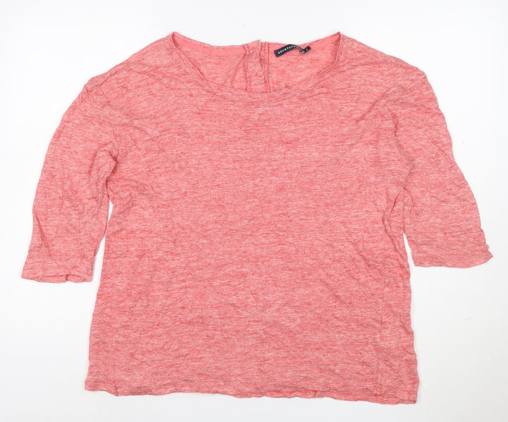 Sportscraft Womens Pink Linen 3/4 Sleeve Blouse Size XL