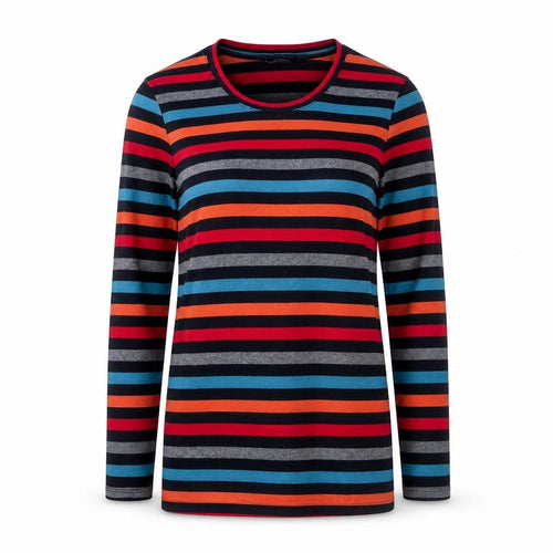 Hobbs Women's Multicoloured Striped Cotton 3/4 Sleeve T-Shirt S