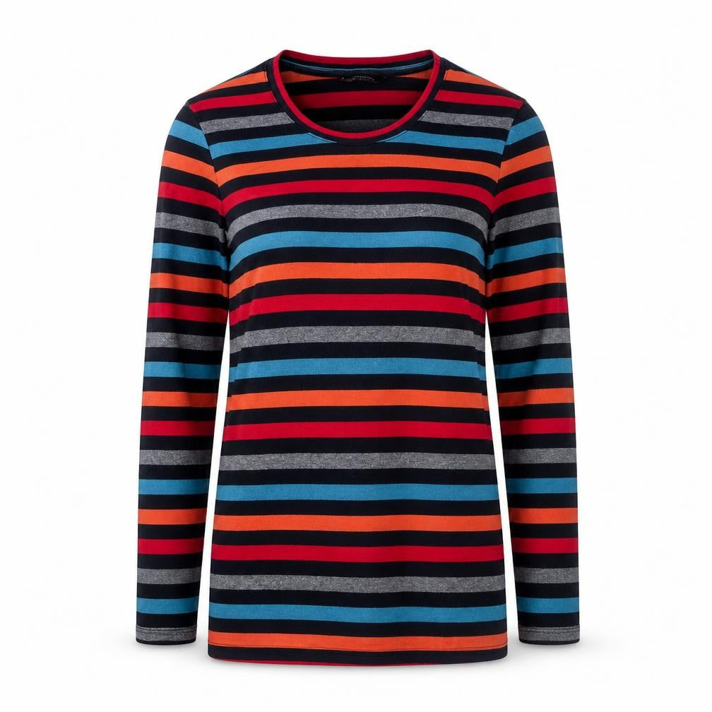 Hobbs Women's Multicoloured Striped Cotton 3/4 Sleeve T-Shirt S
