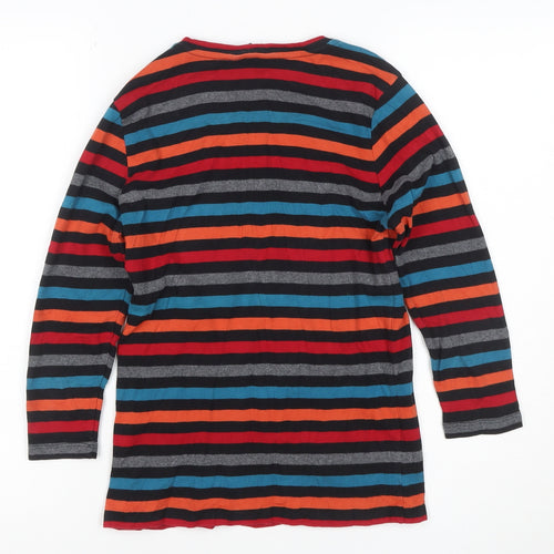 Hobbs Women's Multicoloured Striped Cotton 3/4 Sleeve T-Shirt S