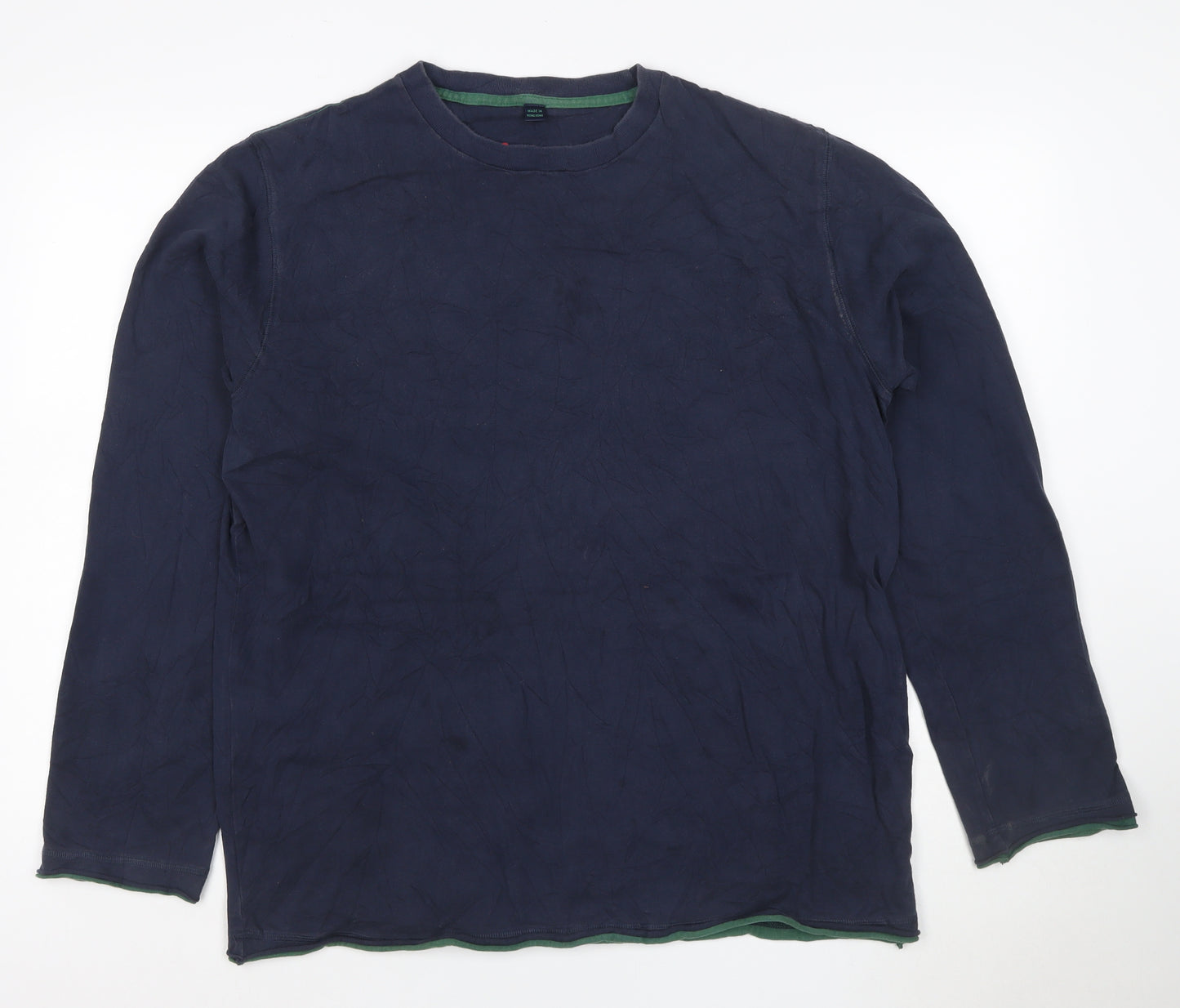 Boden Men's Blue Long Sleeve Crew Neck Cotton T-Shirt Size M