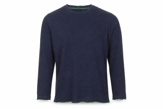 Boden Men's Blue Long Sleeve Crew Neck Cotton T-Shirt Size M