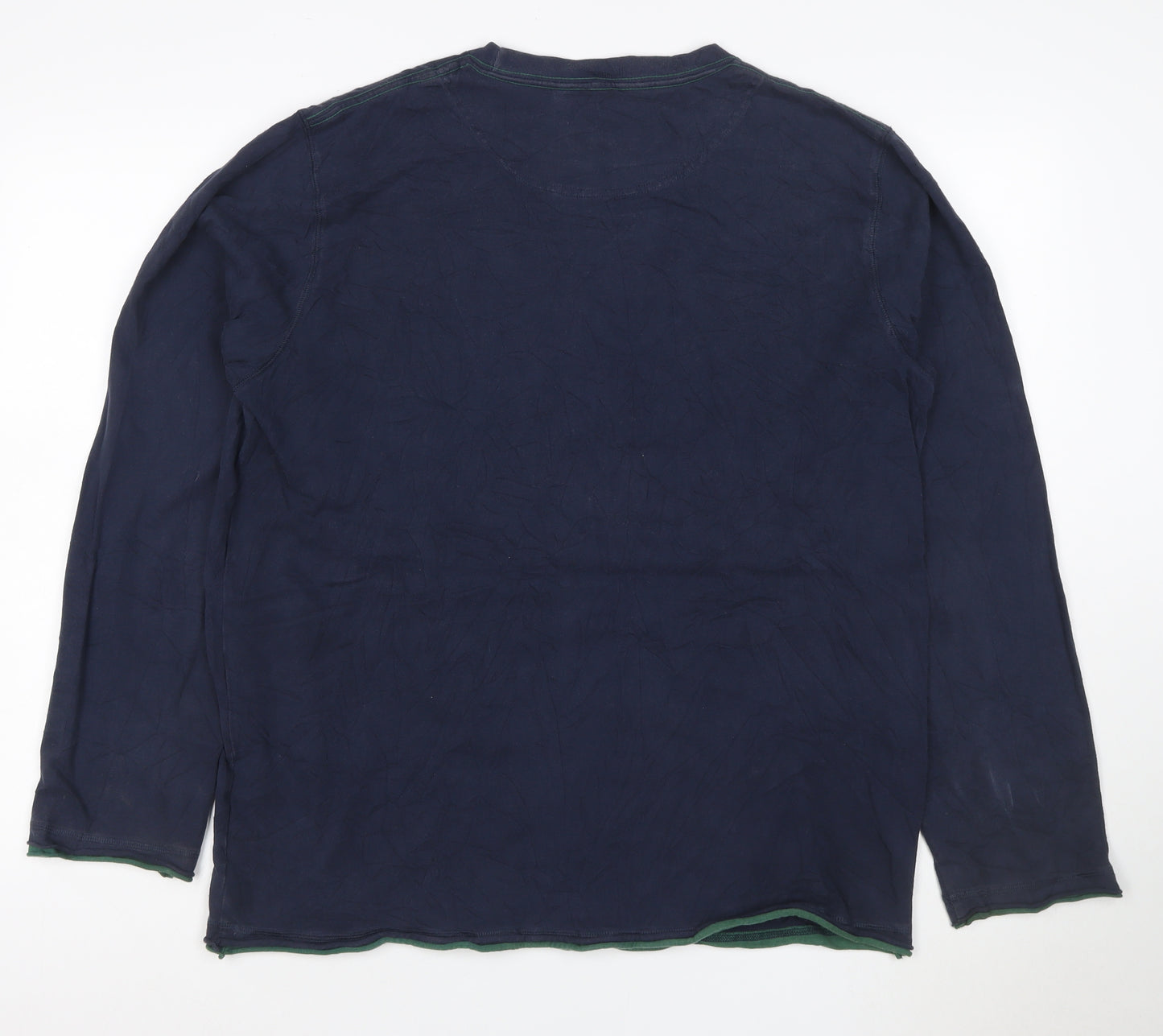 Boden Men's Blue Long Sleeve Crew Neck Cotton T-Shirt Size M