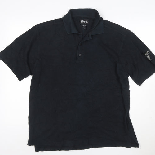 Ashworth Men's Black Cotton Golf Polo Shirt Size M Regular Fit