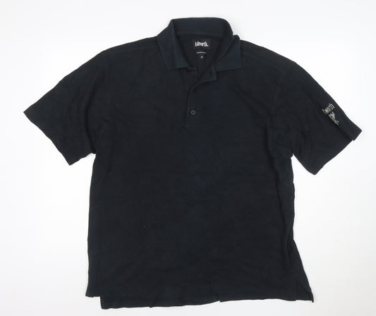 Ashworth Men's Black Cotton Golf Polo Shirt Size M Regular Fit