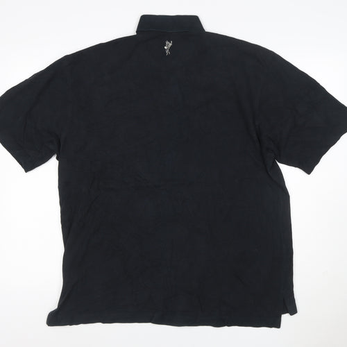 Ashworth Men's Black Cotton Golf Polo Shirt Size M Regular Fit