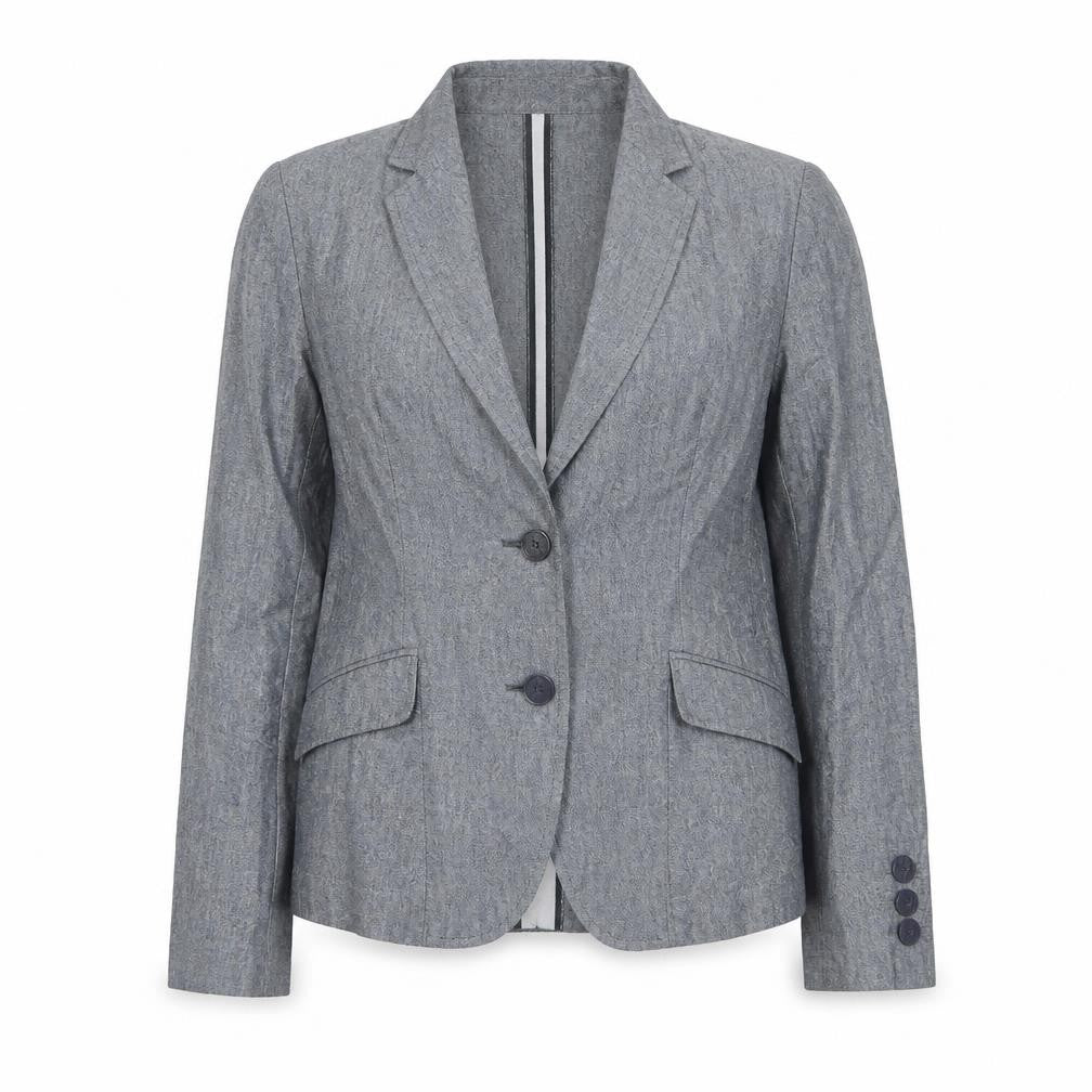 Marks and Spencer Women's Grey Linen Blend Blazer Jacket Size 10