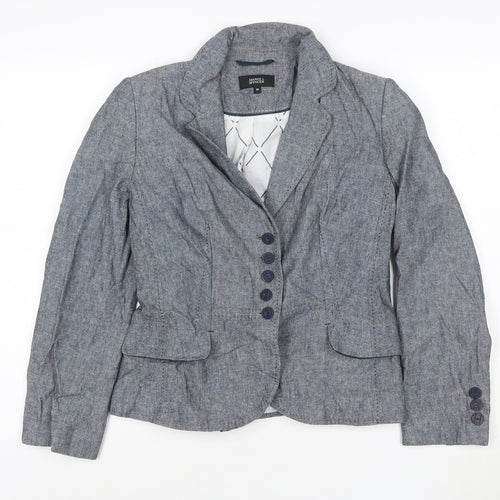 Marks and Spencer Women's Grey Linen Blend Blazer Jacket Size 10