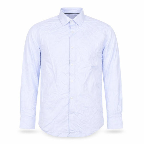 Marks and Spencer Men Blue Regular Fit Cotton Long Sleeve Shirt 15in