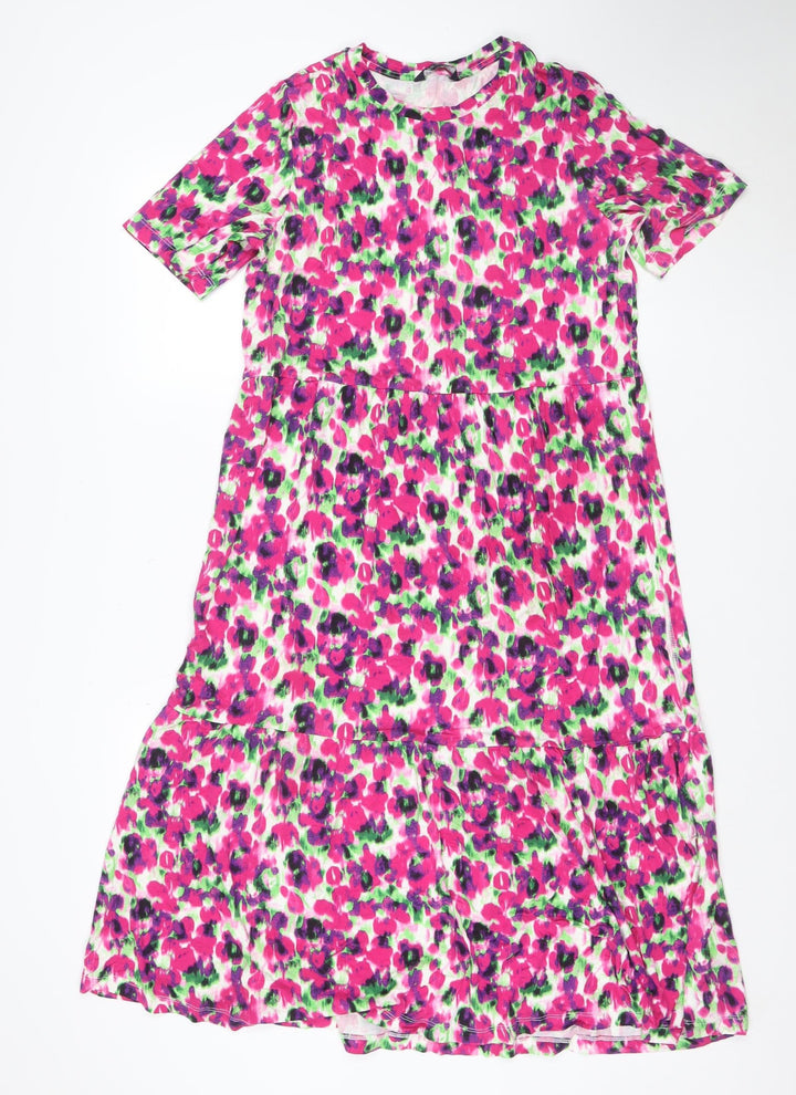 Marks and Spencer Women’s Multicoloured Floral Fit & Flare Dress Size 14
