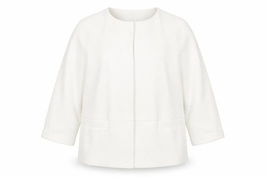 Marks and Spencer Women Ivory Textured Collarless Suit Jacket Size 16