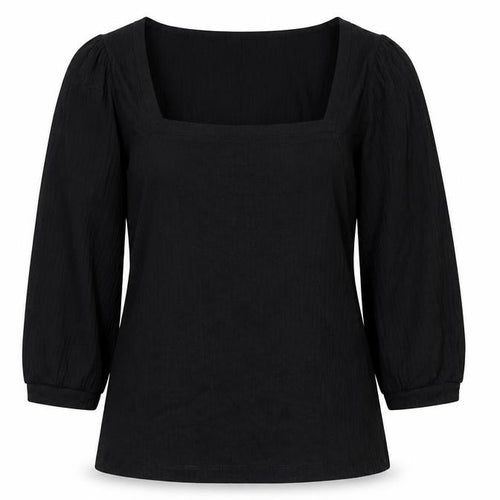 Oliver Bonas Women's Black Square Neck 3/4 Sleeve Blouse UK 10