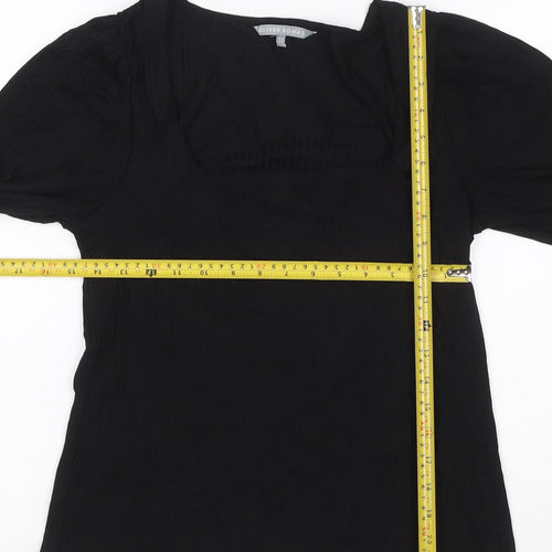 Oliver Bonas Women's Black Square Neck 3/4 Sleeve Blouse UK 10