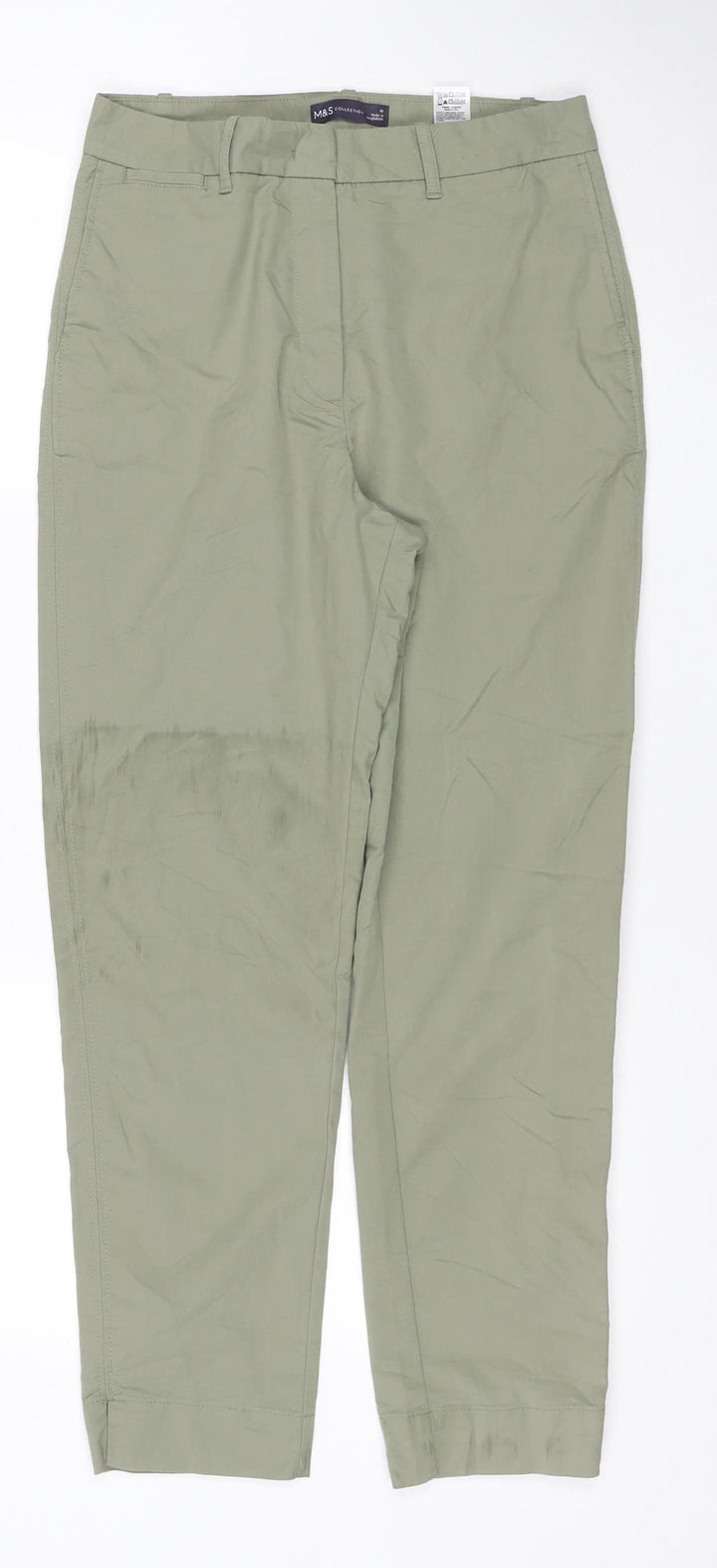 Marks and Spencer Men's Green Slim Fit Chino Trousers Size 10